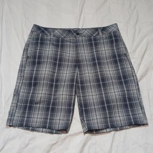 FILA SPORT GOLF SHORTS MENS 34 QUICK DRY MOISTURE WICKING 10 1/2" GREY PLAID LN!